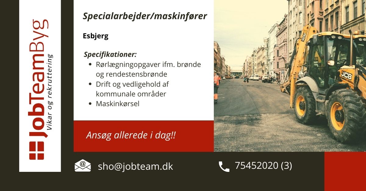 Specialarbejder/maskinfører Til Esbjerg